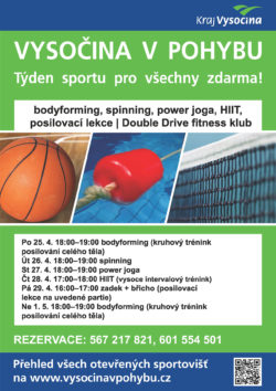 Týden sportu pro všechny zdarma - Vysočina v pohybu