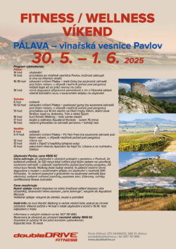 Fitness / wellness víkend, Pálava – vinařská vesnice Pavlov 30.5. – 1.6.2025