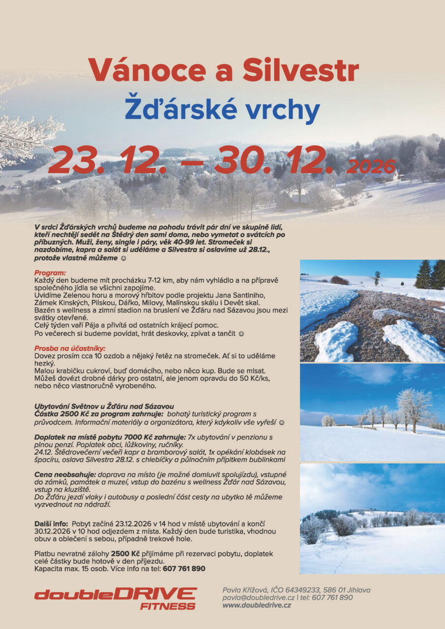 Vánoce a Silvestr Žďárské vrchy 23. 12. – 30. 12. 2026
